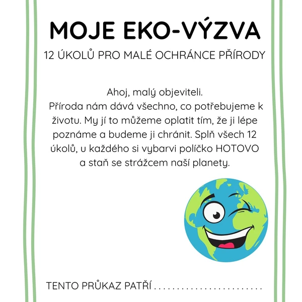 EKO-VÝZVA 12 úkolů na Den Země