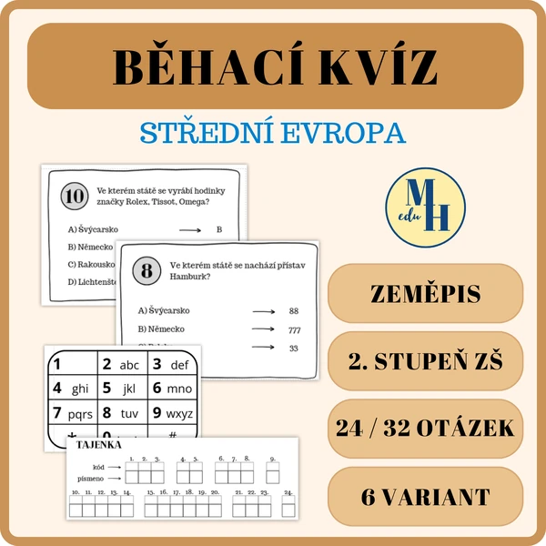 Běhací kvíz - střední Evropa