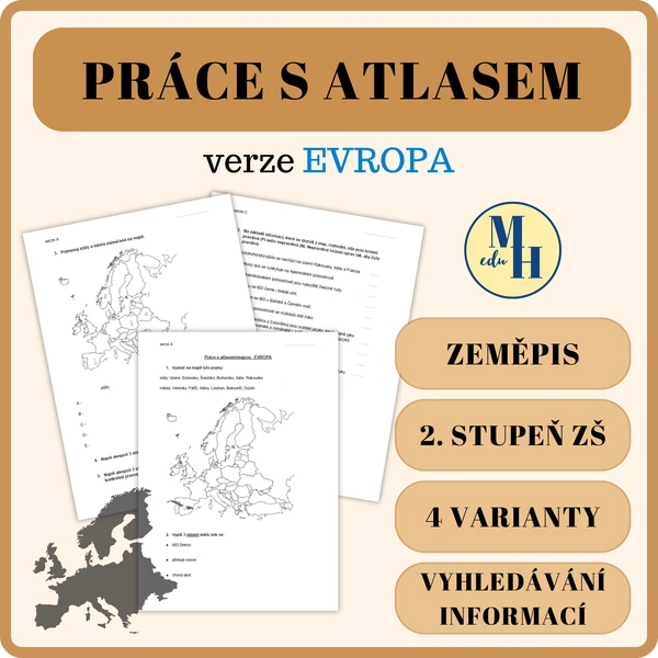 Práce s atlasem - Evropa