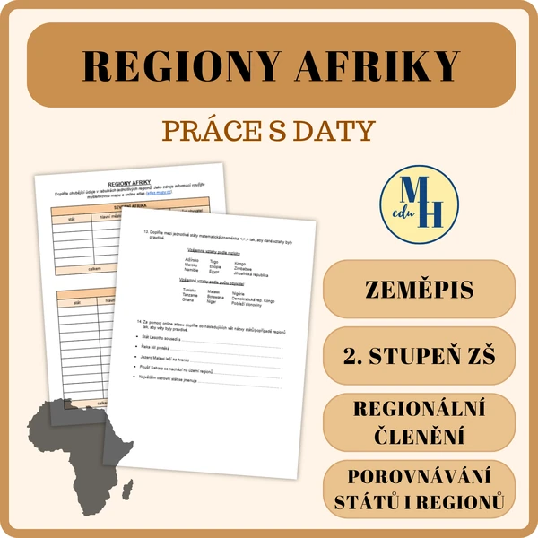 Regiony Afriky - práce s daty