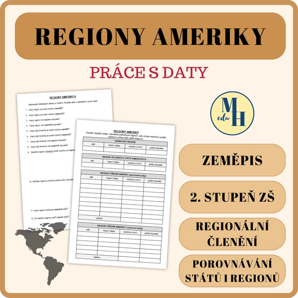 Regiony Ameriky - práce s daty