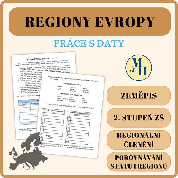 Regiony Evropy - práce s daty