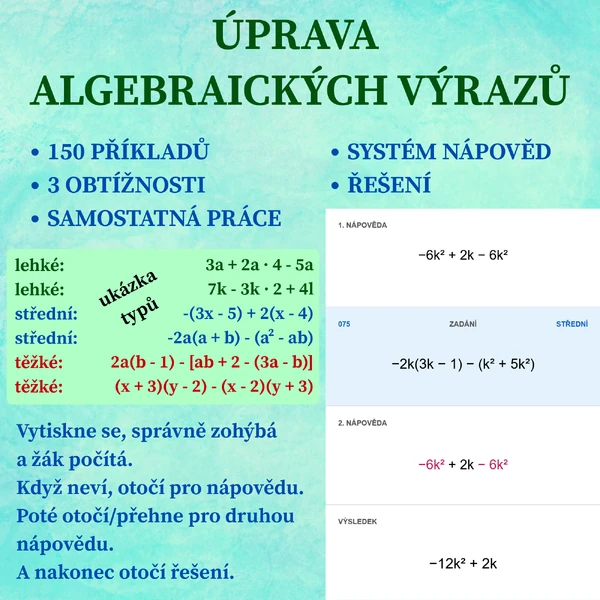 Úprava algebraických výrazů