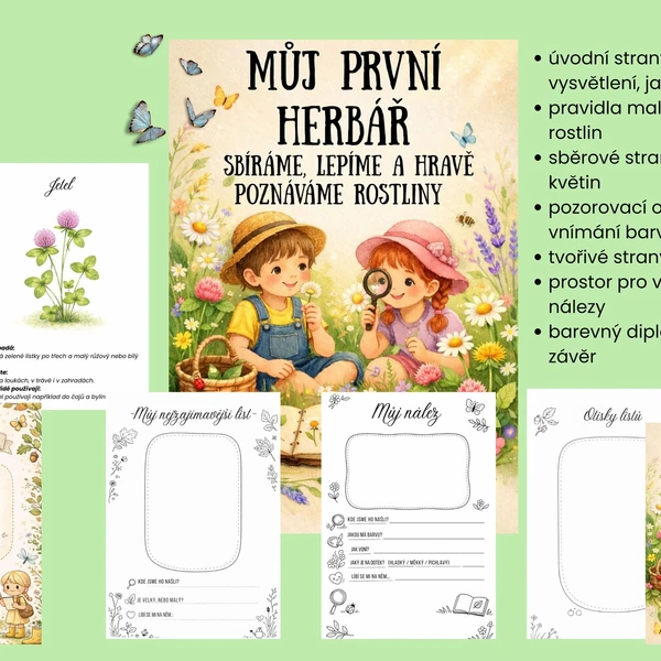 MŮJ PRVNÍ HERBÁŘ - SBÍRÁME, LEPÍME A HRAVĚ POZNÁVÁME ROSTLINY 