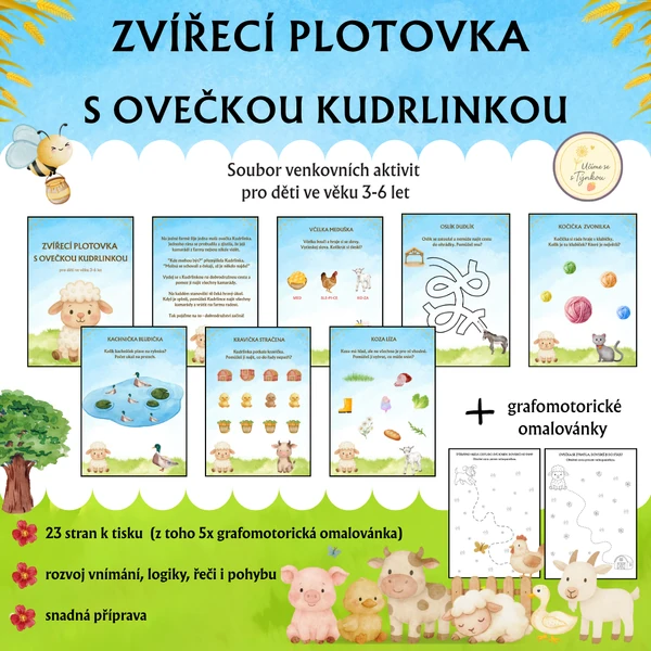 Zvířecí plotovka s ovečkou Kudrlinkou