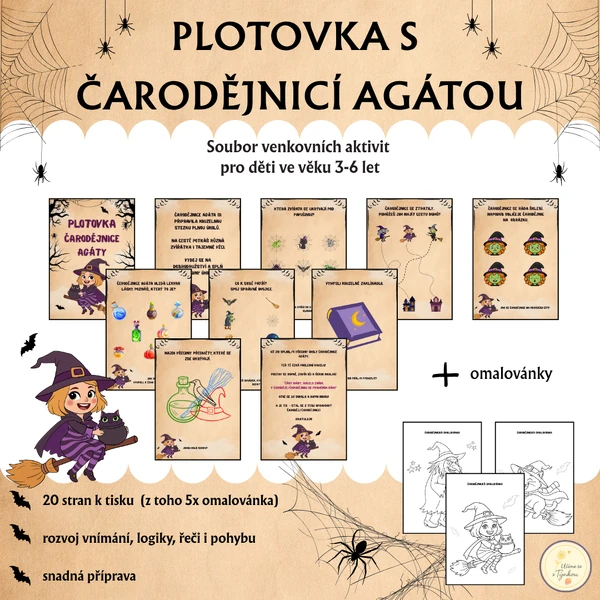 Čarodějnická plotovka s čarodějnicí Agátou