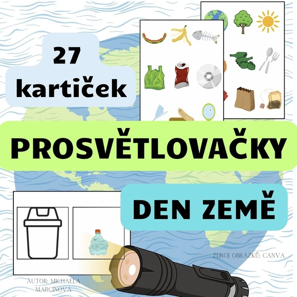 DEN ZEMĚ – prosvětlovačky (27 kartiček + 3 přehledové karty)