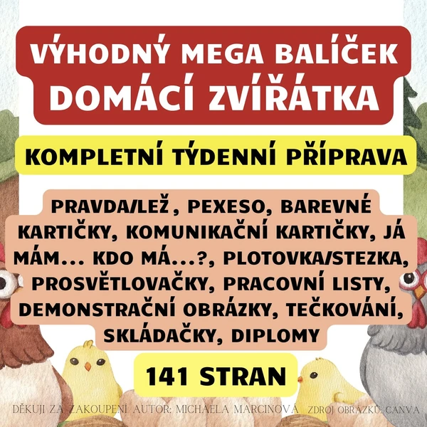 DOMÁCÍ ZVÍŘÁTKA - výhodný MEGA balíček