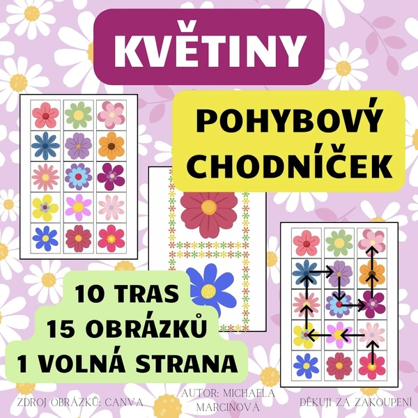 KVĚTINY - pohybový chodníček