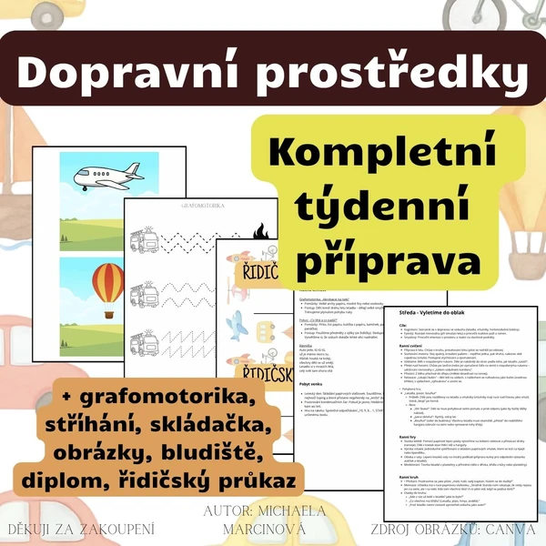 DOPRAVA - Kompletní týdenní příprava