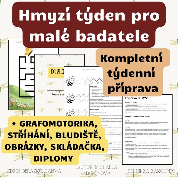 Hmyzí týden pro malé badatele - Kompletní týdenní příprava
