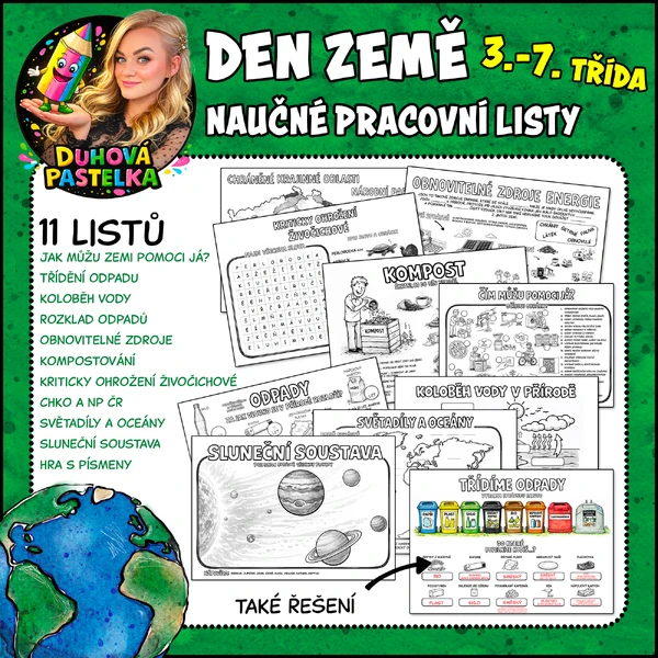 DEN ZEMĚ - naučné pracovní listy