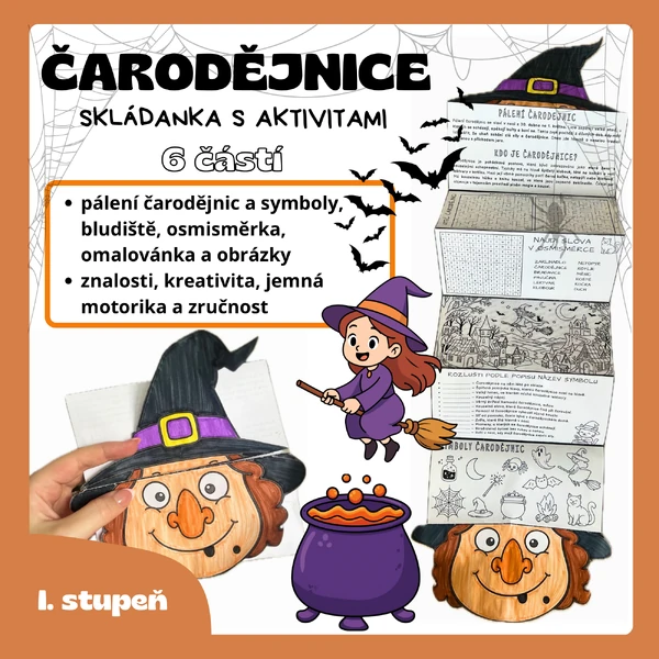ČARODĚJNICE - skládanka s aktivitami