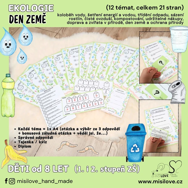 DEN ZEMĚ - ekologie, stezka s otázkami, tajenka, diplom