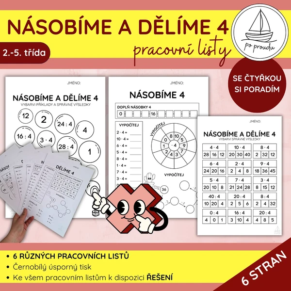Násobíme a dělíme 4 - 6 pracovních listů