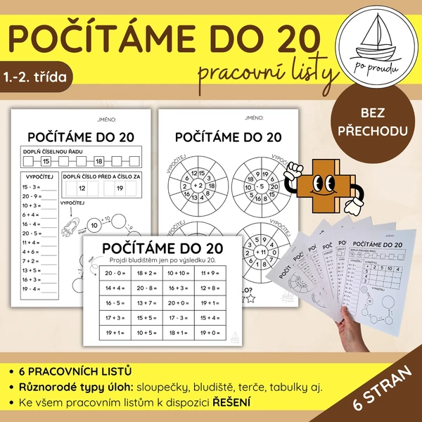 Počítáme do 20 bez přechodu | pracovní listy