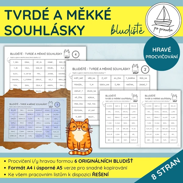 Tvrdé a měkké souhlásky | 8 bludišť