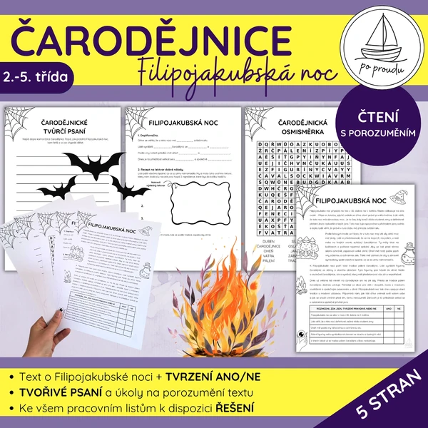 Filipojakubská noc | čtení s porozuměním a tvořivé úkoly