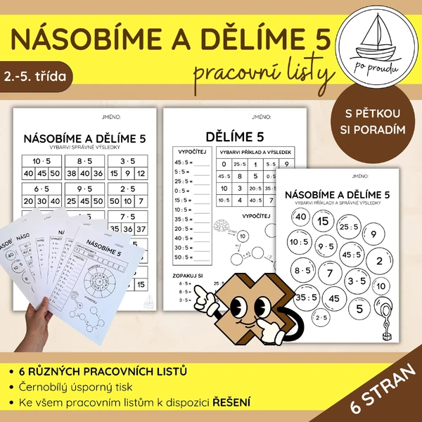 Násobíme a dělíme 5 | 6 pracovních listů