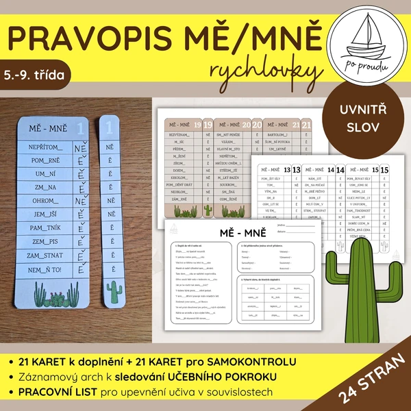 MĚ, MNĚ uvnitř slov | rychlovky se samokontrolou