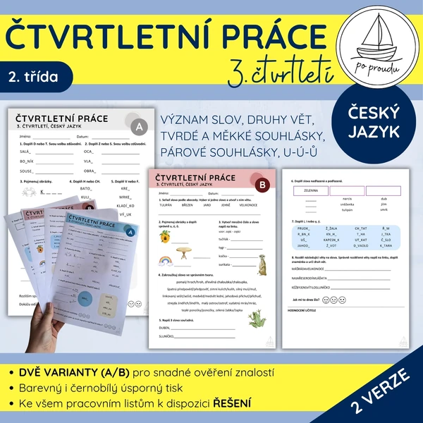 Čtvrtletní práce z ČJ | 3. čtvrtletí (2. třída)