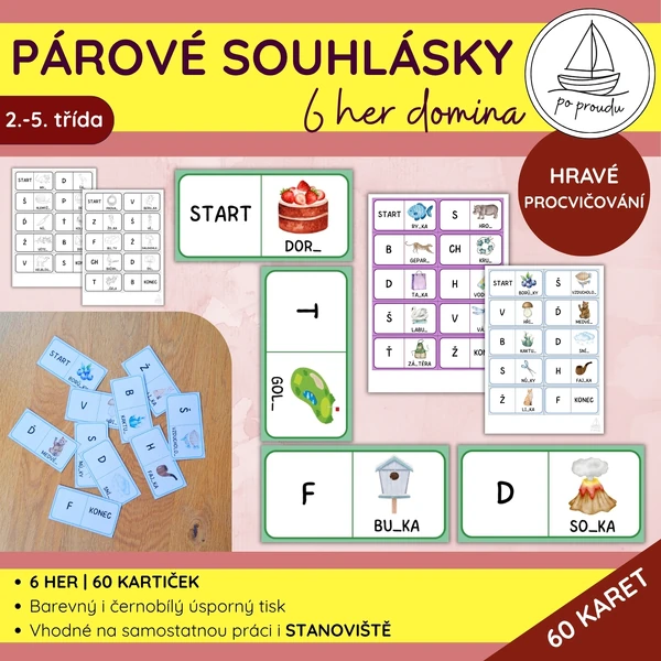 Párové souhlásky | 6 her domino