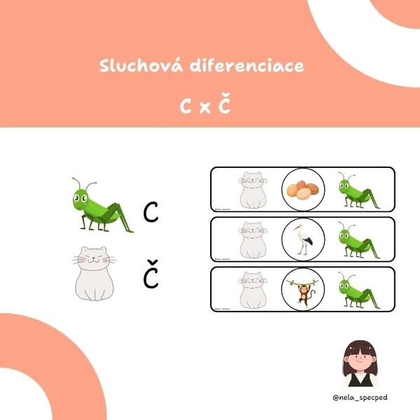 Sluchová diferenciace C x Č