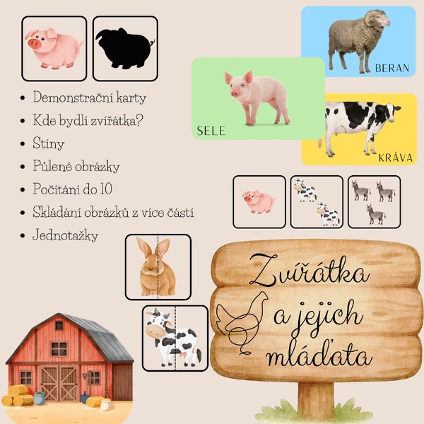 Zvířátka a jejich mláďata