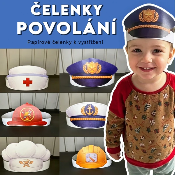 Čelenky s motivem povolání – sada 6 čelenek 