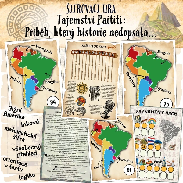 Šifrovací hra TAJEMSTVÍ PAITITI: PŘÍBĚH, KTERÝ HISTORIE NEDOPSALA...