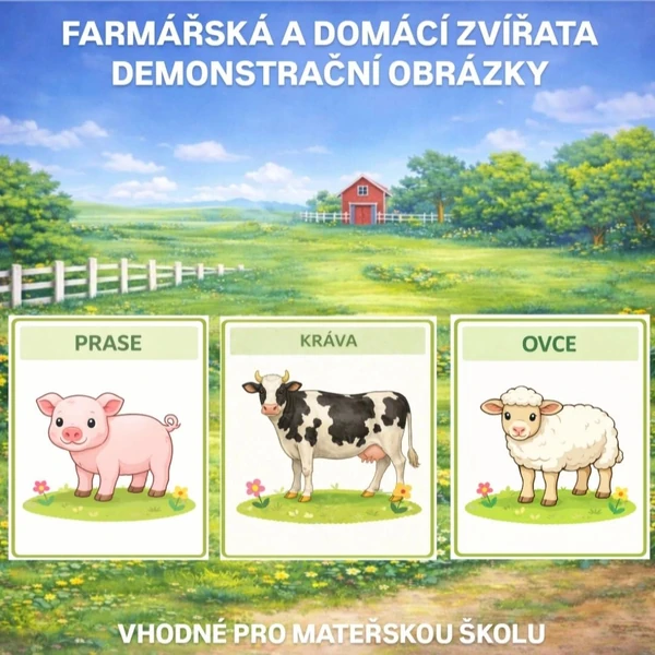 Domácí a farmářská zvířata - demonstrační obrázky