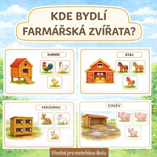 Kde bydlí farmářská zvířata? 