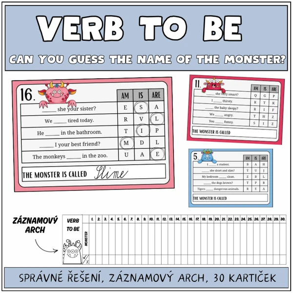 Verb be - Can you guess the name of the monster?