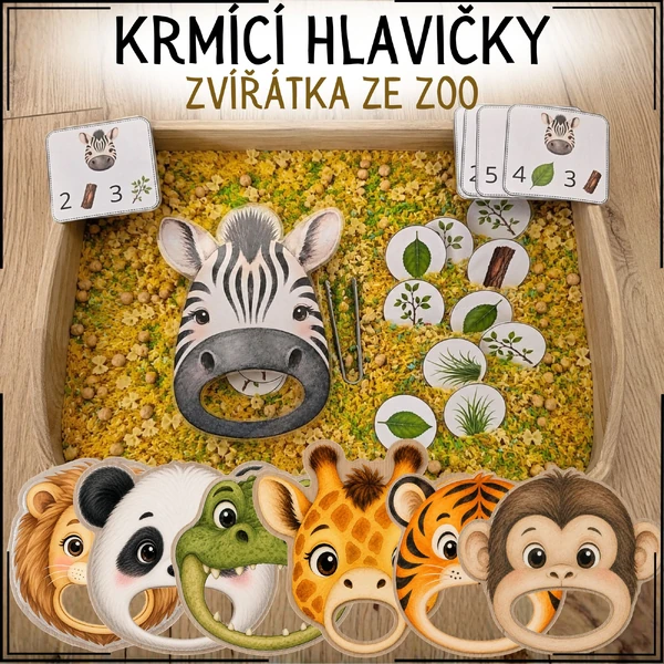 Krmící hlavy - Zvířátka ze ZOO