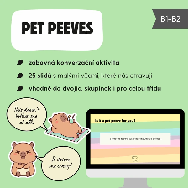 Pet peeves / zábavná konverzační aktivita