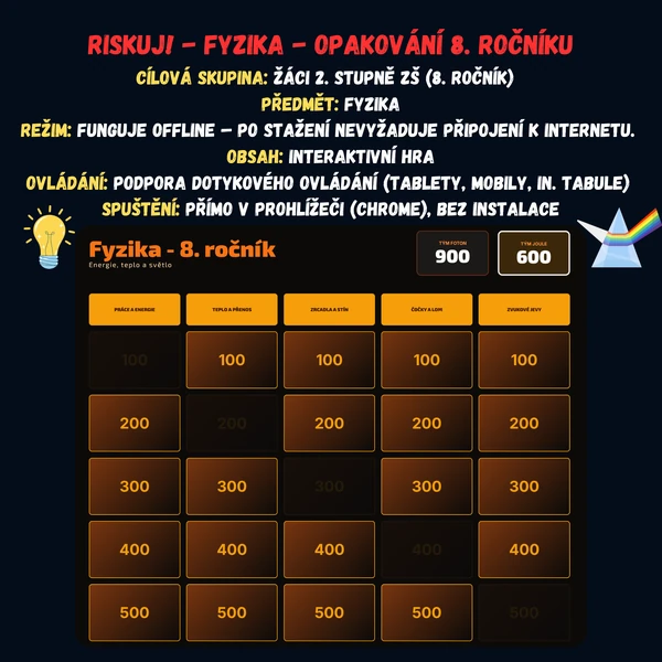 Riskuj! - Fyzika - Opakování 8. ročníku