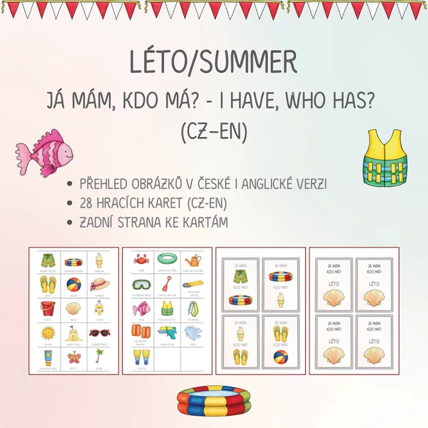 Já mám, kdo má? - léto (28 kartiček, česká a anglická verze)
