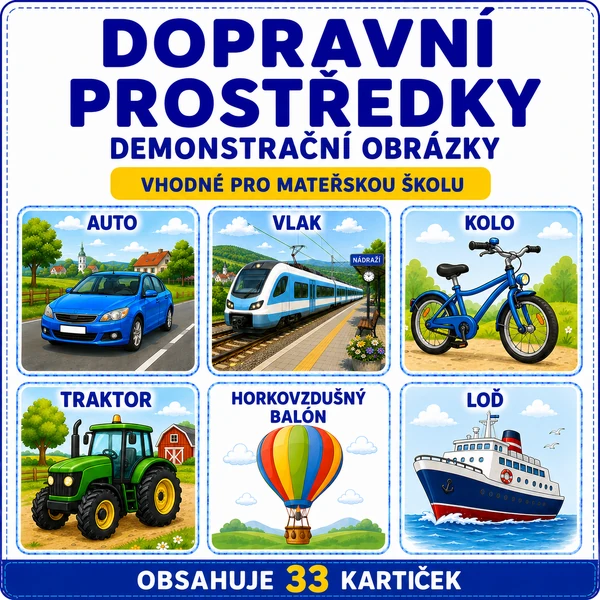 Dopravní prostředky - demonstrační obrázky 