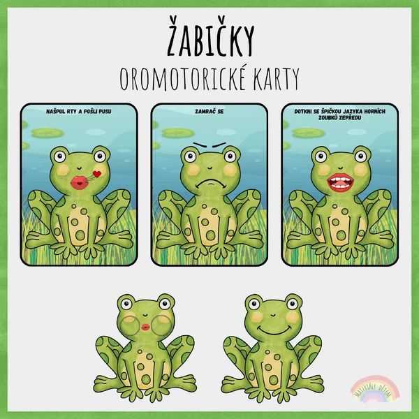 💚🐸Žabičky, oromotorické karty🐸💚