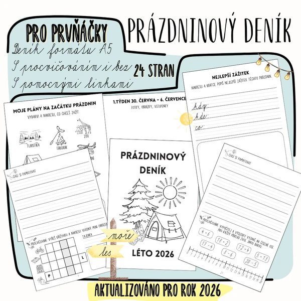 Prázdninový deník pro prvňáčky 2026