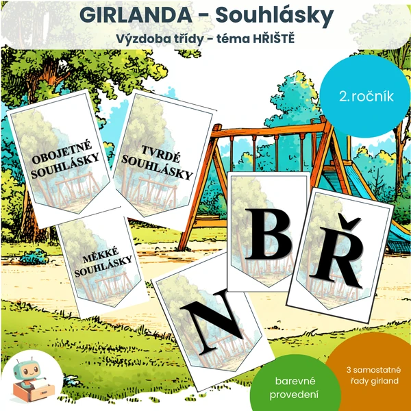 Girlandy - Souhlásky - téma Hřiště