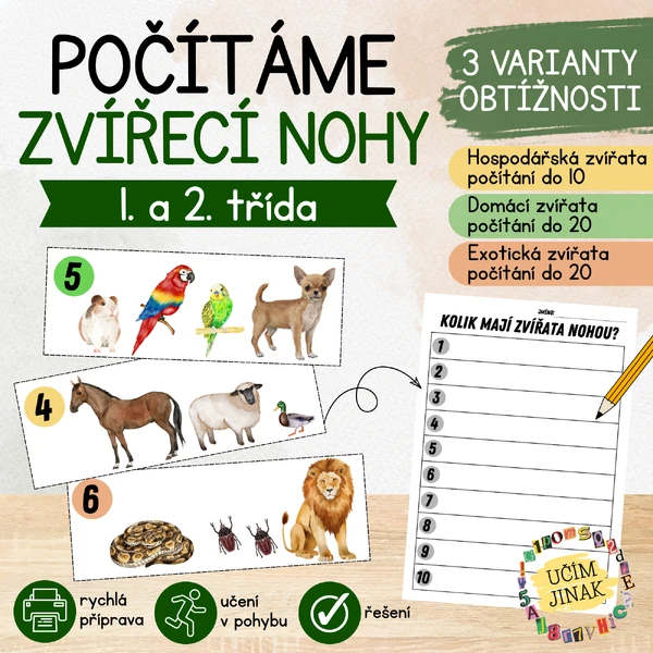 Počítáme zvířecí nohy