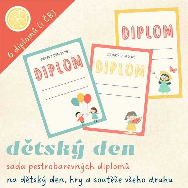 Diplomy na dětský den, soutěže nebo školu v přírodě 2026