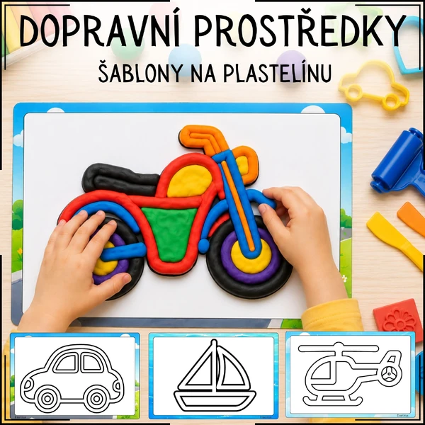 Doprava - Šablony na plastelínu