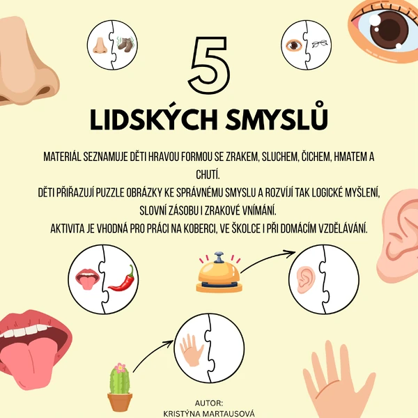 5 lidských smyslů - Smyslové hraní na koberci