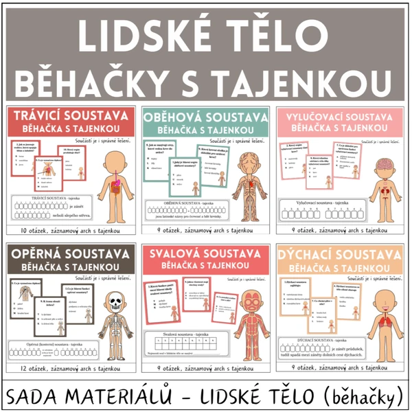 Lidské tělo - sada běhaček s tajenkou