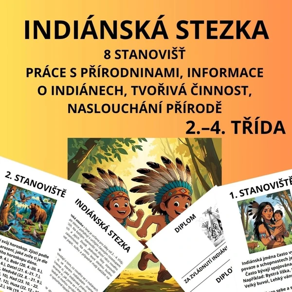 Indiánská stezka - 8 stanovišť, diplom