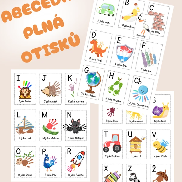 Abeceda plná otisků a obrázků