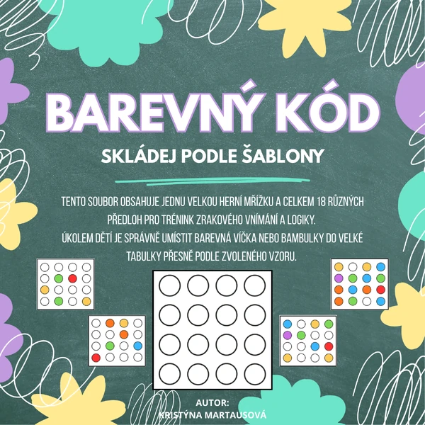 Barevný kód - Postřehová skládačka pro šikovné prstíky 🧠