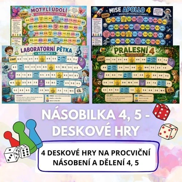 Násobilka 4, 5 - deskové hry